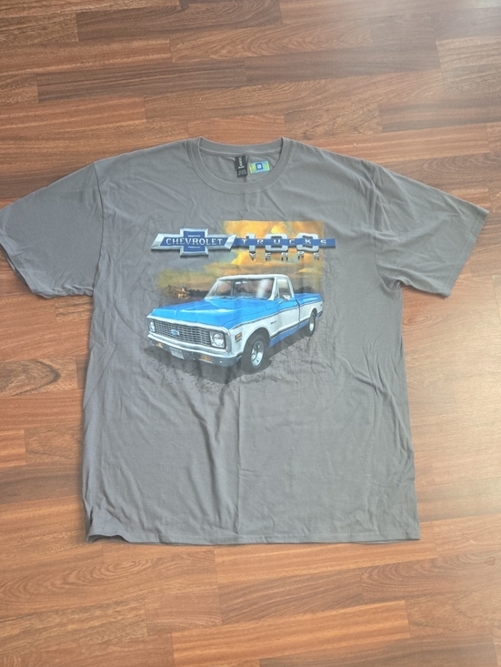 Other - Anvil GM Gray Tee with Blue and White Chevrolet Truck Graphic